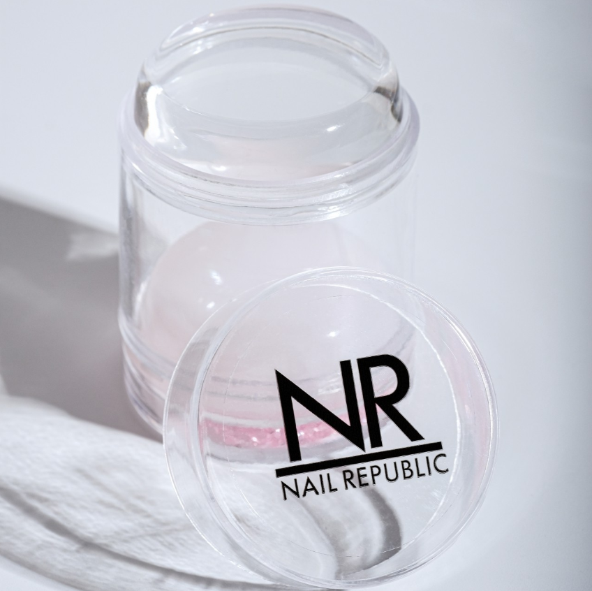 Nail Republic Штамп для стемпинга силиконовый, розовый с пластинами