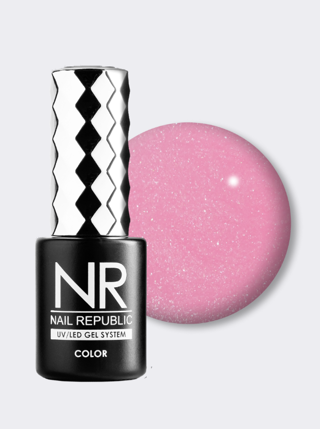 Nail Republic-020 Lilac гель-лак, Мерцающий желто-розовый (10 мл)